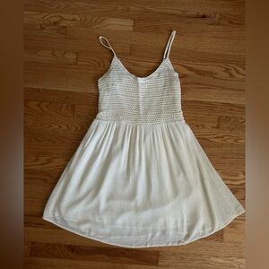 White Sleeveless Crochet Dress